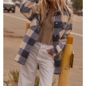 Oaklynn Blue and Cream Plaid Jacket